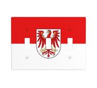 Plaque murale en polycarbonate incassable avec drapeau du Brandebourg à 3 interrupteurs à bascule résistant à la chaleur pour la maison
