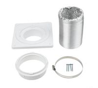 Plaque murale en PVC de 10,2 cm avec joint d'étanchéité en silicone pour raccord de tuyau d'aération de sèche-linge - Raccord de ventilation hermétique pour salle de bain (B)