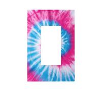 Plaque murale en spirale rose fluo et bleu tie-dye pour interrupteur mural à bascule simple décoration de prise de courant pour la maison, la cuisine, la salle de bain