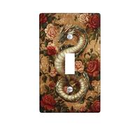Plaque murale en thermoplastique pour interrupteur, motif floral et rose dans des tons chauds pour décoration toute l'année, plaque murale en thermoplastique, taille standard