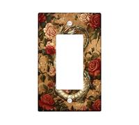 Plaque murale en thermoplastique pour interrupteur, motif floral rose dans des tons chauds pour décoration toute l'année, plaque murale en thermoplastique, taille standard à bascule simple