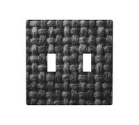 Plaque murale en toile de jute noire - Texture tissée - 11,4 x 11,4 cm