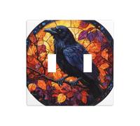 Plaque murale en verre teinté pour Halloween, style gothique, décoration d'interrupteur, taille standard - 11,4 x 11,4 cm