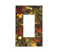 Plaque murale en vitrail avec deux oiseaux sur feuilles d'automne - Plaque murale à bascule unique - Décoration pour la maison, la cuisine, la salle de bain