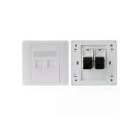 Plaque murale Ethernet dissimulée 2 ports CAT6 RJ45 pour ordinateur, téléphone, prise d'alimentation,