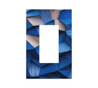 Plaque murale géométrique en bois poli de couleur bleue - Plaque murale à bascule unique - Décoration pour la maison, la cuisine, la salle de bain