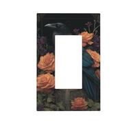 Plaque murale gothique en forme de corbeau sur une vieille caisse en bois - Plaque murale à bascule simple - Décoration pour la maison, la cuisine, la salle de bain