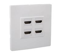 Plaque Murale HDMI, 4 Ports 4K 60 Hz Femelle vers Femelle HDMI 2.0 Panneau Mural pour Ordinateurs, Téléviseurs, Disques Durs, Projecteurs