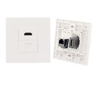 Plaque murale HDMI Ethernet,Prise CAT6 RJ45 Keystone Jack,Prise réseau Gigabit femelle à femelle pour panneau mural,Boîte de face pour port de câble LAN,86x86mm