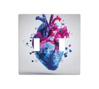 Plaque murale hexagonale polygonale Art du cœur - Double bande - Plaque murale - Taille standard - 11,4 x 11,4 cm