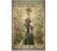 Plaque murale humoristique en métal « And Into The Garden I Go To Lose My Mind And Find My Soul With Pretty Girl » - 20,3 x 30,5 cm