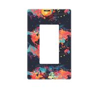 Plaque murale illustrée de carte du monde - Plaque murale sans vis - Taille standard - 11,7 x 7,1 cm - Couvercle décoratif pour interrupteur - En polycarbonate thermoplastique