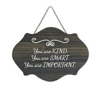 Plaque murale imprimée « You Are Kind You Are Smart You Are Important » en bois rustique avec citations d'art mural moderne pour bureau, nouvelle maison, cadeau, 15,2 x 25,4 cm