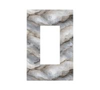Plaque murale lisse en marbre gris aquarelle - Plaque murale à bascule simple - 1 gang - Décoration de prise de courant pour la maison, la cuisine, la salle de bain