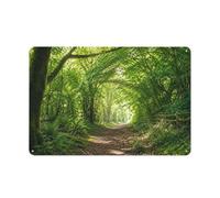 Plaque Murale Métal Green Forest Tunnel Path 20x30cm | Utilisez des décorations murales en métal dans le coin lecture pour compléter autrement la pièce.