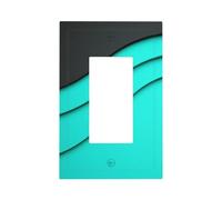 Plaque murale minimaliste bleue avec courbes géométriques - Plaque murale à bascule unique - Décoration pour la maison, la cuisine, la salle de bain