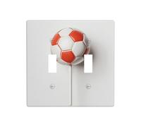 Plaque murale minimaliste pour interrupteur à bascule Motif ballon de football Candy Taille standard 11,4 x 11,4 cm