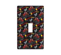 Plaque murale Monster Truck - Plaques murales 1 gang - Taille standard - 11,4 x 7 cm - Couvercle décoratif pour interrupteur à bascule - Couvercle de sortie en polycarbonate thermoplastique