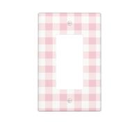 Plaque murale motif damier rose - 1 plaque murale - Taille standard - 11,2 x 6,9 cm - Couvercle décoratif pour interrupteur - En polycarbonate thermoplastique