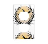 Plaque murale MSRHIUEF Bats in The Thorns en polycarbonate durable, résistant à la chaleur et à la décoloration, facile à nettoyer, dimensions standard - 11,4 x 7 cm