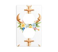 Plaque murale MSRHIUEF Flowers on The Ship's Anchor en polycarbonate durable résistant à la chaleur et à la décoloration, facile à nettoyer, taille standard - 11,4 x 7 cm