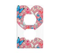 Plaque murale MSRHIUEF Love Hearts and Butterflies en polycarbonate durable, résistant à la chaleur et à la décoloration, facile à nettoyer, taille standard - 11,4 x 7 cm