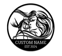 Plaque murale personnalisée pour studio de beauté, art mural en métal sur mesure pour salon de coiffure, panneau mural en métal pour coiffeuse personnalisé, plaque murale personnalisée pour coiffeuse