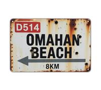 Plaque Murale Plage D'Omaha, Débarquement En Normandie Decoratif Affiche En Métal Rétro Décoration Murale Pour Kitchen Restaurant Bain M