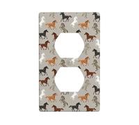 Plaque murale pour appareil duplex imprimé cheval mignon plaque murale interrupteur électrique couvercle de sortie.