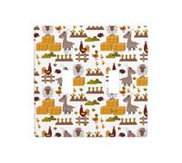 Plaque murale pour interrupteur à bascule, 2 plaques murales de taille standard 11,4 x 11,4 cm, mouton, poulet, carotte, hérisson, canard, double interrupteur décoratif, plaque murale