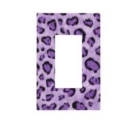 Plaque murale pour interrupteur à bascule simple - Motif léopard lavande - Décoration pour la maison, la cuisine, la salle de bain