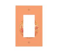 Plaque murale pour interrupteur à bascule simple orange et pêche - Décoration de prise de courant pour la maison, la cuisine, la salle de bain