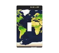 Plaque murale pour interrupteur avec carte du monde - Taille standard 11,4 x 7 cm