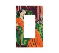 Plaque murale pour interrupteur avec une belle femme qui se prélasse sur un fauteuil - Plaque murale à bascule simple - Décoration pour la maison, la cuisine, la salle de bain