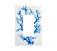 Plaque murale pour interrupteur - Bleu corail - Plaque murale à bascule simple - Décoration pour la maison, la cuisine, la salle de bain