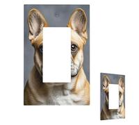 Plaque murale pour interrupteur - Bouledogue français - 1 interrupteur - Couvercle décoratif pour prise électrique - Plaque frontale pour salle de bain et cuisine - 12,7 x 7,6 cm