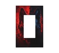 Plaque murale pour interrupteur de berger bleu et rouge à bascule unique - Décoration pour la maison, la cuisine, la salle de bain