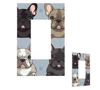 Plaque murale pour interrupteur de bouledogue français, 1 interrupteur décoratif, prise électrique, plaque frontale pour salle de bain, cuisine, plaques murales 12,7 x 7,6 cm