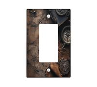 Plaque murale pour interrupteur de carte au trésor nautique - 1 interrupteur à bascule simple - Boussole de carte du monde vintage - Plaque électrique pour chambre à coucher et salle de bain - Plaque