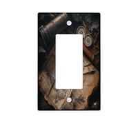 Plaque murale pour interrupteur de carte au trésor nautique à bascule simple, plaque frontale électrique vintage pour chambre à coucher, salle de bain, plaque d'interrupteur rustique et cool de taille