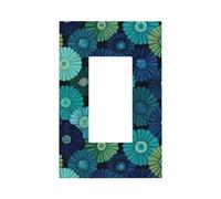 Plaque murale pour interrupteur de forme circulaire verte et bleue - 1 interrupteur à bascule - Décoration pour la maison, la cuisine, la salle de bain