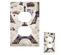 Plaque murale pour interrupteur de la Tour Eiffel - Plaque murale décorative pour prise électrique - Pour salle de bain et cuisine - 12,7 x 7,6 cm