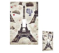Plaque murale pour interrupteur de la Tour Eiffel - Plaque murale décorative pour prise électrique - Pour salle de bain et cuisine - 12,7 x 7,6 cm