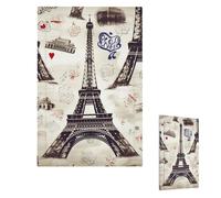 Plaque murale pour interrupteur de la Tour Eiffel - Plaque murale décorative pour prise électrique - Pour salle de bain et cuisine - 12,7 x 7,6 cm