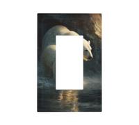 Plaque murale pour interrupteur de Noël, ours polaires, plaque murale à bascule unique, 1 gang décorateur, prise de courant pour maison, cuisine, salle de bain