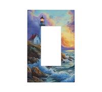 Plaque murale pour interrupteur de phare de plage et tour côtière - Plaque murale à bascule unique - Décoration pour la maison, la cuisine, la salle de bain