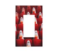 Plaque murale pour interrupteur de salle de cinéma vintage avec rangées de fantômes mignons - Plaque murale à bascule unique - Décoration pour la maison, la cuisine, la salle de bain