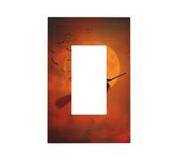 Plaque murale pour interrupteur de sorcière d'Halloween magique sur un balai - Plaque murale à bascule unique - Décoration pour la maison, la cuisine, la salle de bain