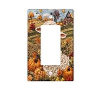 Plaque murale pour interrupteur de style rustique en forme de mouton - 1 interrupteur à bascule simple - Plaque électrique tricotée pour chambre à coucher, salle de bain, grange de taille standard