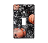 Plaque murale pour interrupteur en forme de citrouille d'Halloween, design décoratif orange pour décoration d'automne, plaques murales en thermoplastique, taille standard 3 interrupteurs